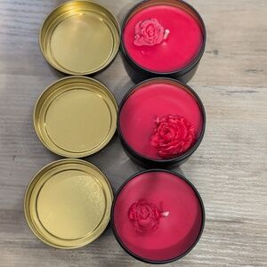 3 - 4 Oz.  Fruity Rum Soy Beeswax candle Tins With Lids